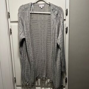 Pink Lily Gray Duster Cardigan